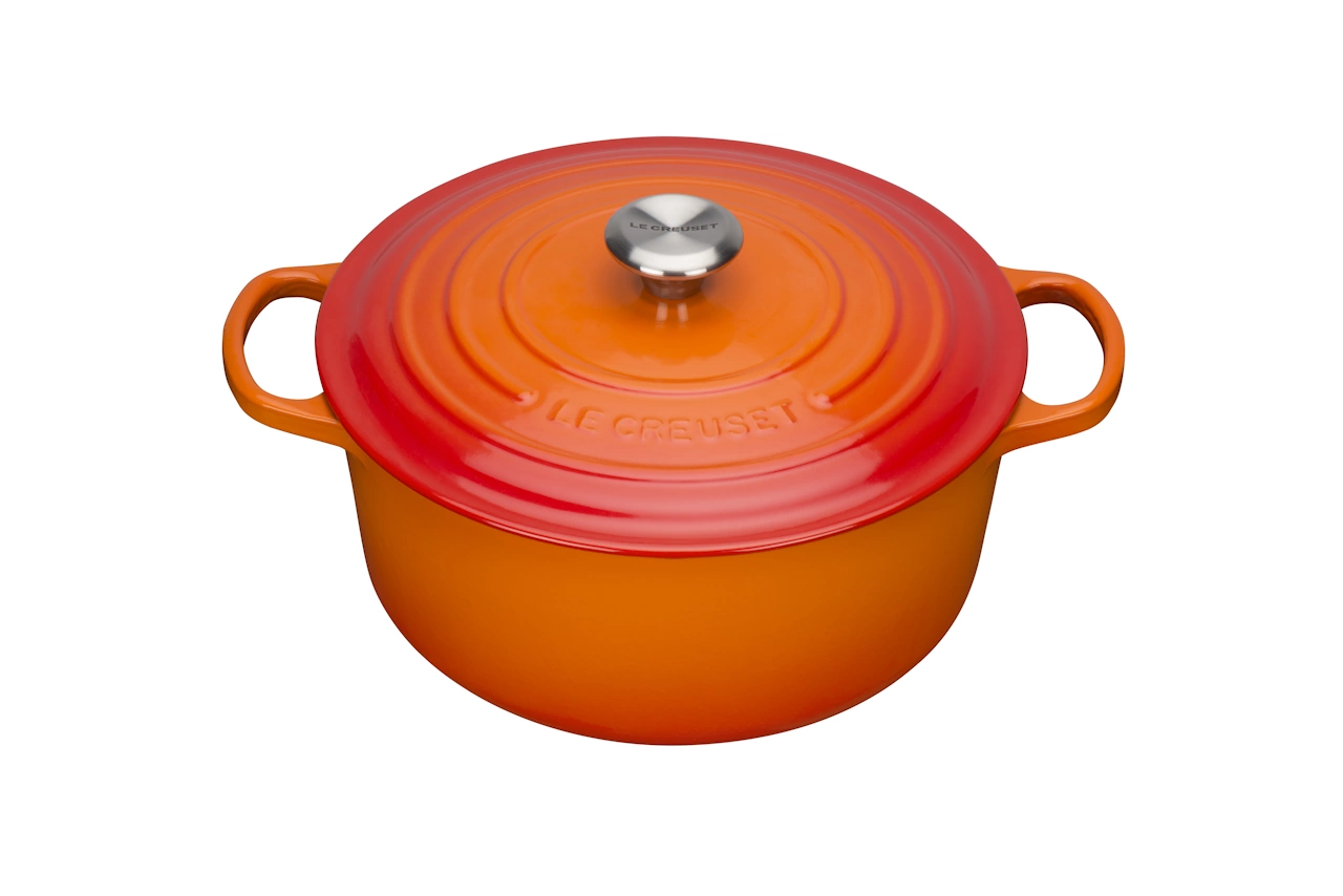 Le Creuset Gusseisen Topf 22 cm ofenrot / orange