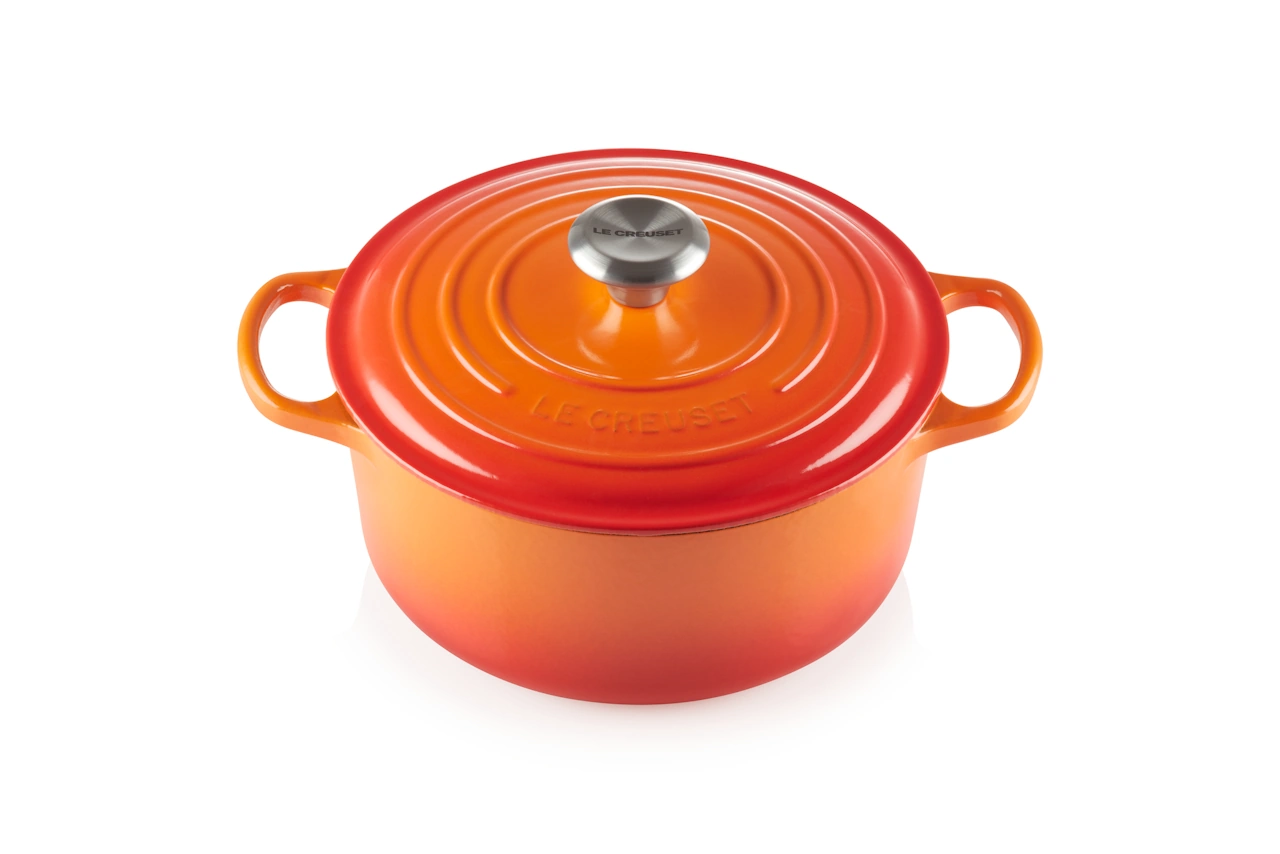 Le Creuset Gusseisen Topf 24 cm ofenrot / orange