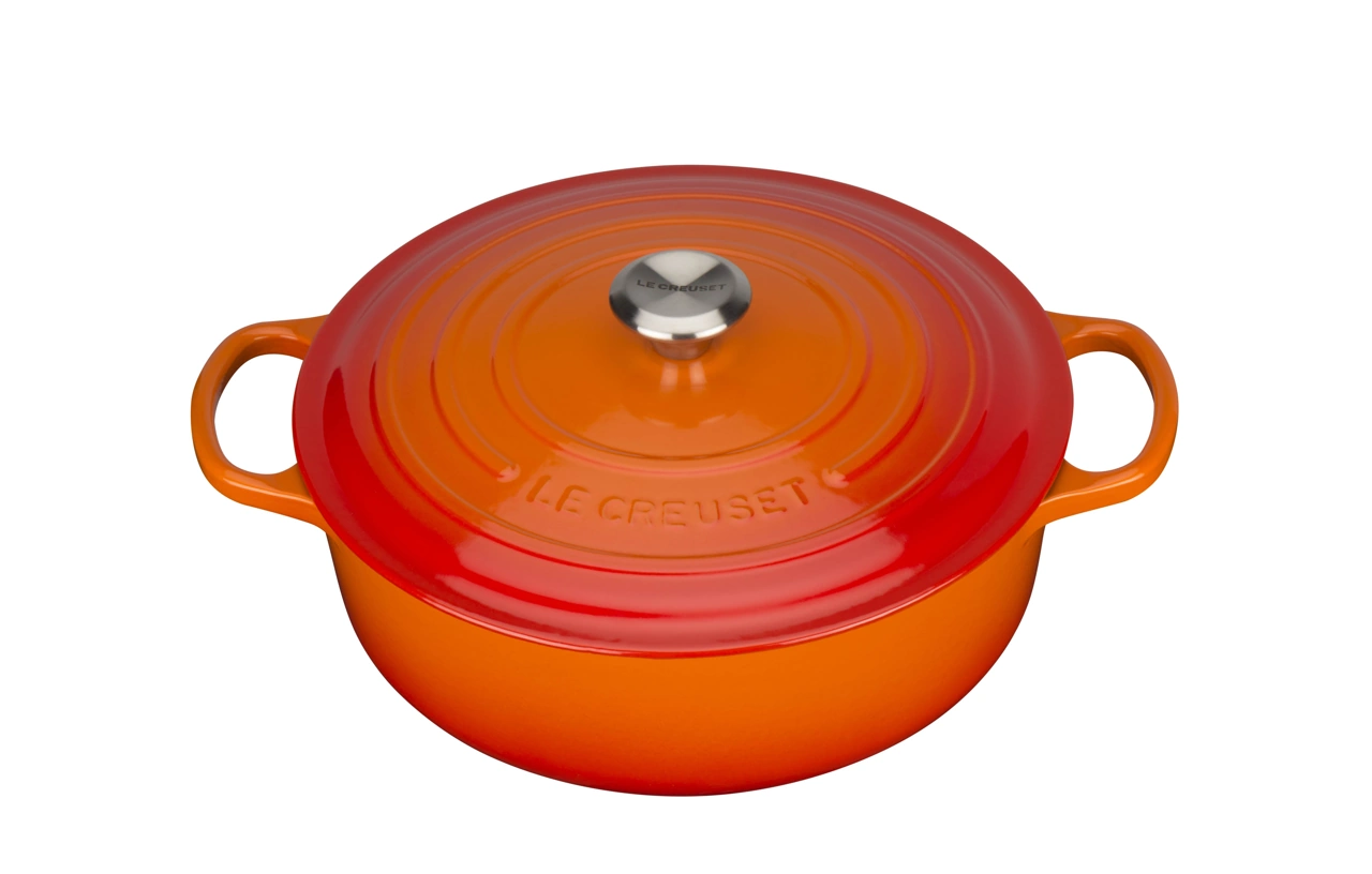 Le Creuset Gusseisen Gourmet Bräter rund 30 cm ofenrot / orange