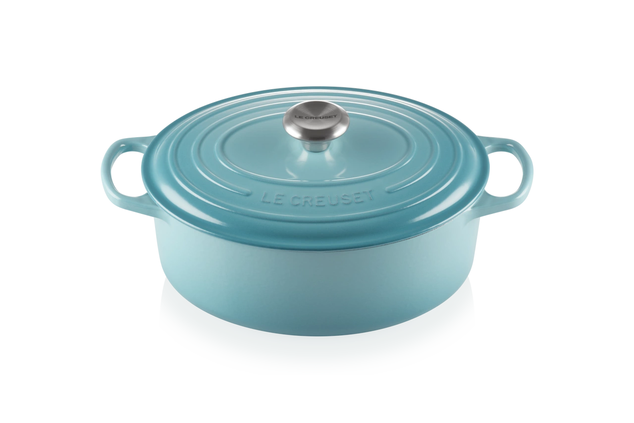 Le Creuset Gusseisen Bräter oval 29 cm karibik / türkis