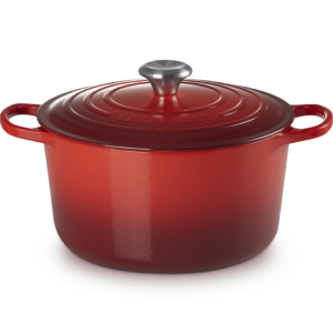 Le Creuset Gusseisen Topf 26 cm hoch kirschrot