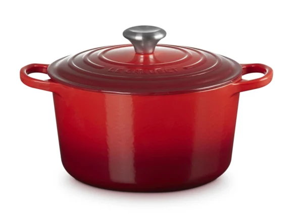 Le Creuset Gusseisen Topf 24 cm hoch kirschrot