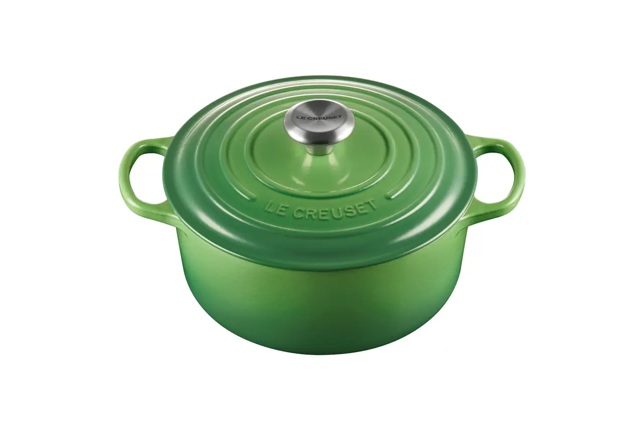 Le Creuset Gusseisen Topf 24 cm bamboo / grün