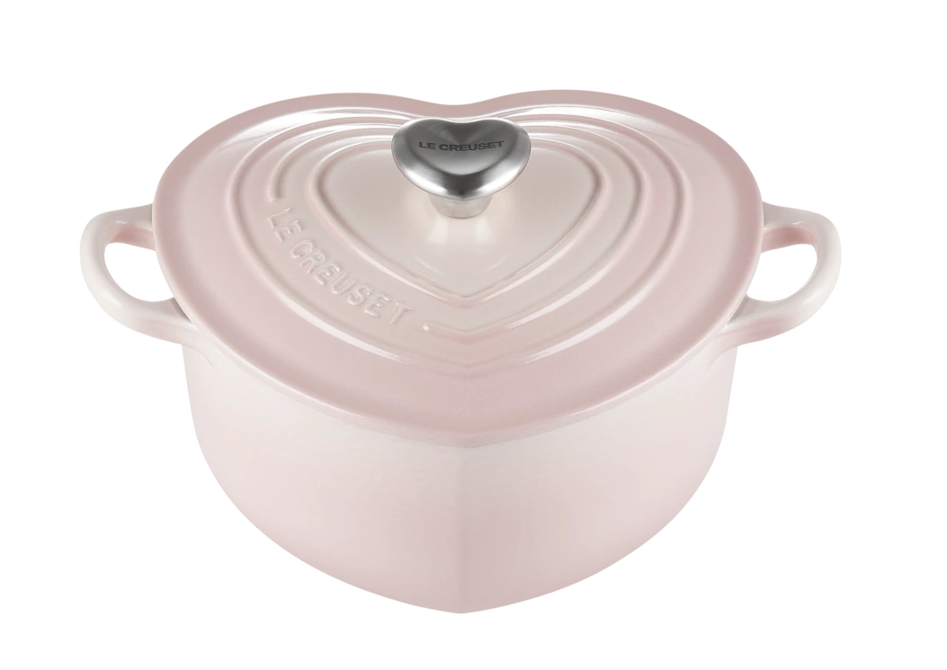 Le Creuset Gusseisen Herzbräter shell pink / rosa 1 Le Creuset Gusseisen Herzbräter shell pink / rosa