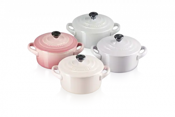 Le Creuset Mini Cocottes 4er Set metallic rose