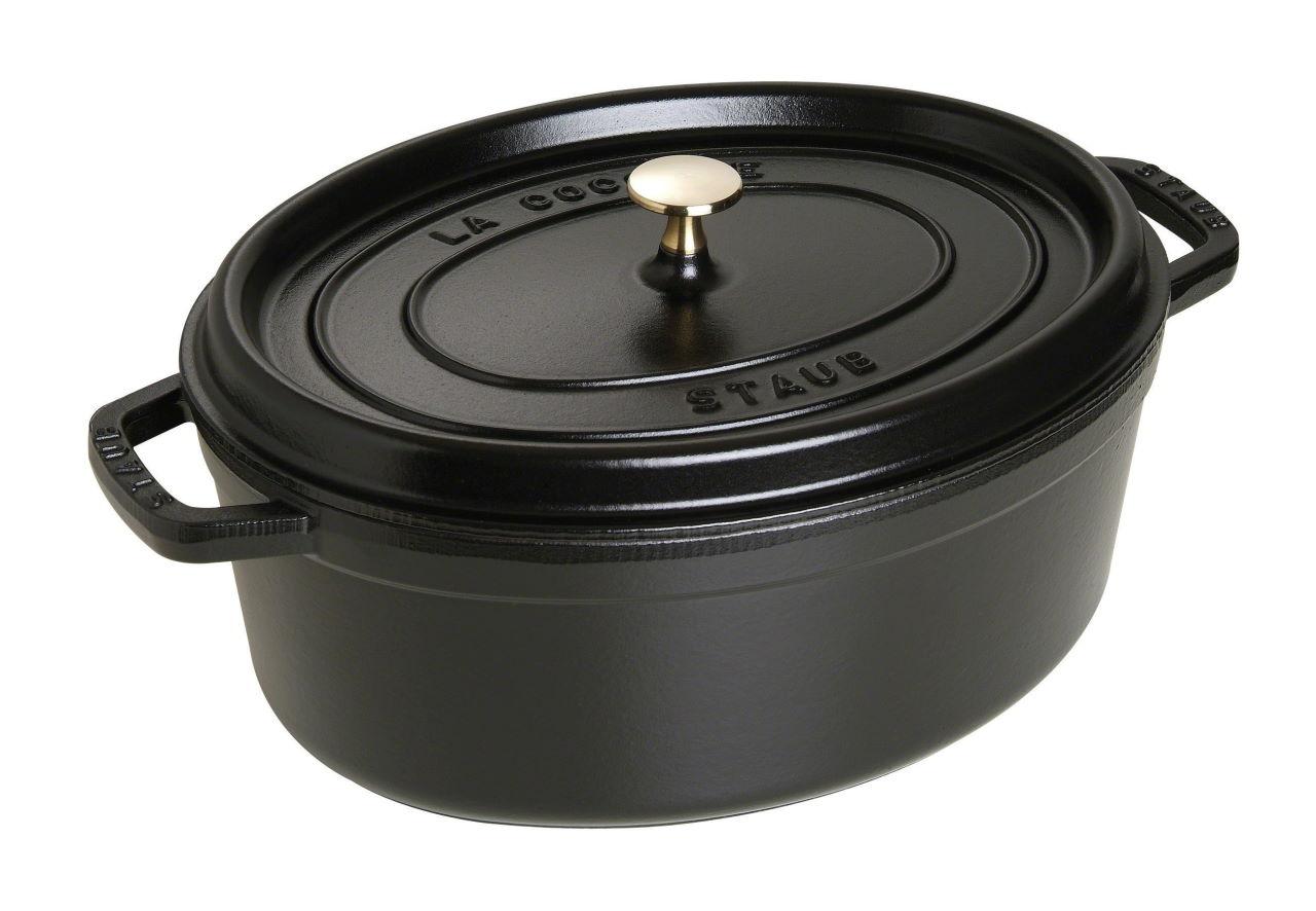 Staub Cocotte oval 33 cm schwarz