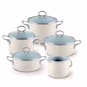 Riess Emaille Topfset avorio