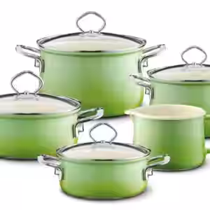 Riess Emaille Topfset smaragd